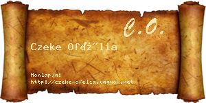 Czeke Ofélia névjegykártya